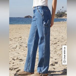 John Galt Light Wash Indigo Carpenter Dad Jeans Size Small